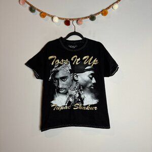 🔆 2Pac metallic glitter graphic tee